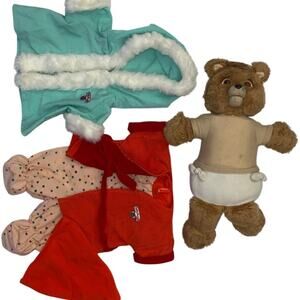 WOW Baby Teddy Ruxpin 1987 Vintage Talking Plush Bear And Clothes for PARTS